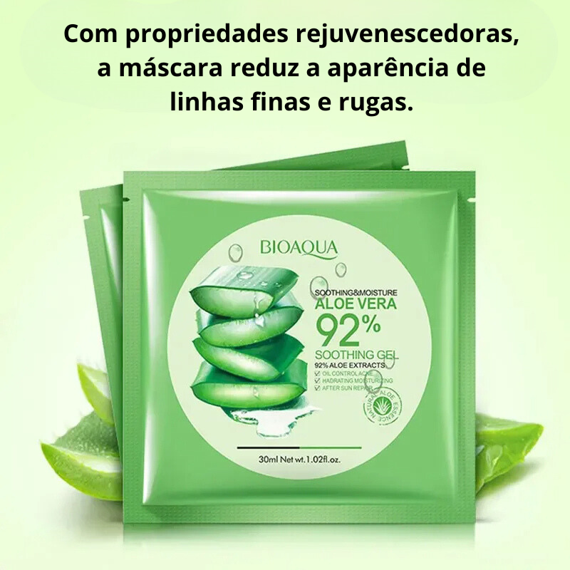 Máscara Facial de Colágeno Natural com Aloe Vera - Antienvelhecimento, Hidratante e Clareadora - PAGUE 1 LEVE 3