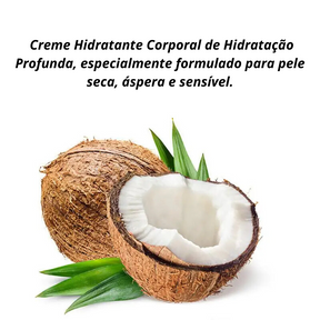 Creme Hidratante Corporal de Óleo de Coco - Hidratação Profunda e Antienvelhecimento