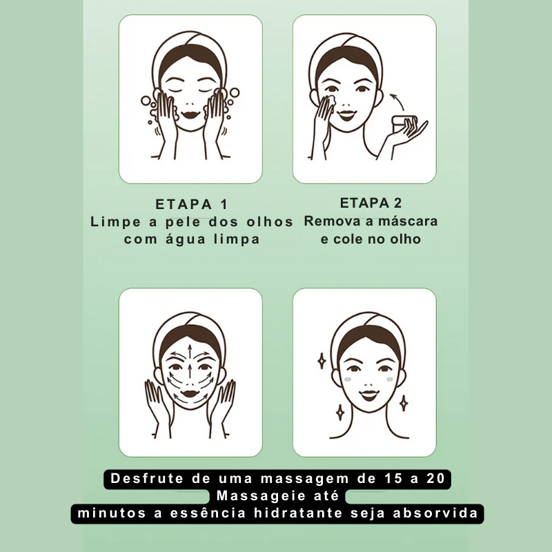 Máscara Hidratante Aloe Vera Para Os Olhos - Anti-envelhecimento, Remove Rugas e Olheiras