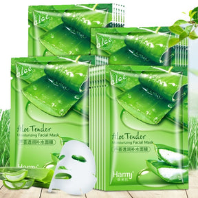  Máscaras Facial Hidratante com Aloe Vera - Kit com 10 Robella Make