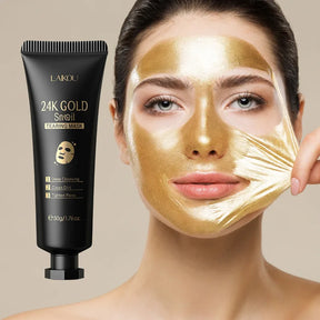 Máscara Facial Peeling de Colágeno Ativo de Caracol de Ouro 24K - Hidratante e Controle de Oleosidade