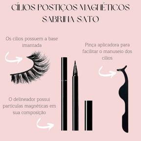 Cílios Postiços Magnético Kit Com 5 Pares Robella Make - Robella Make